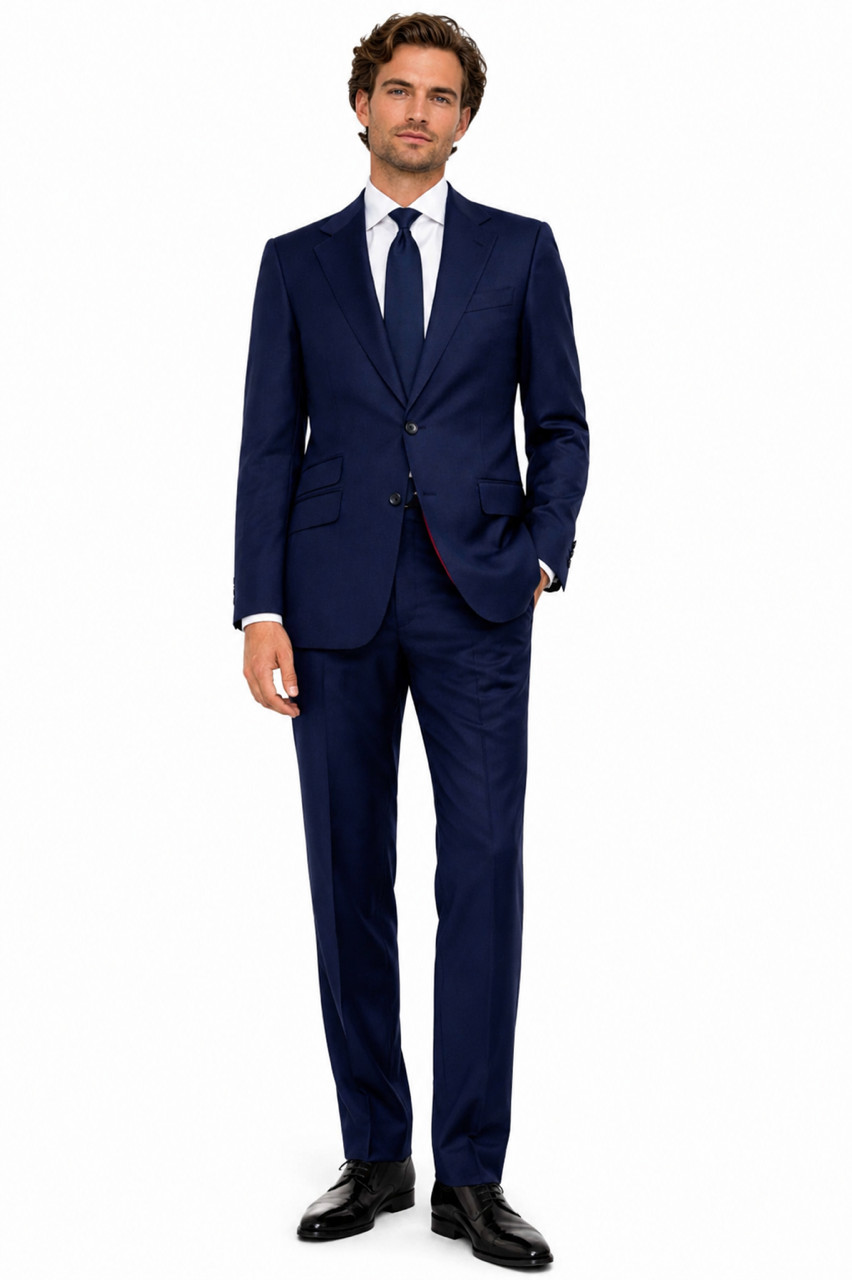 SUITSUPPLY 2pc Sienna Navy Suit 44 = 34US Vitale Barberis Canonico Wool Slim Fit