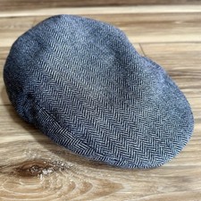 Brixton Herringbone Hooligan Newsboy Hat Cap, Medium 7.25"