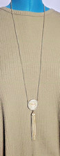 Goldtone Rhinestone Tassle Necklace