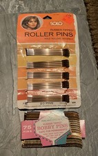 Vintage Retro SOLO Rubber Tip 20 Hair Roller Pins NEWCREST 75 Bobby Pins NEW