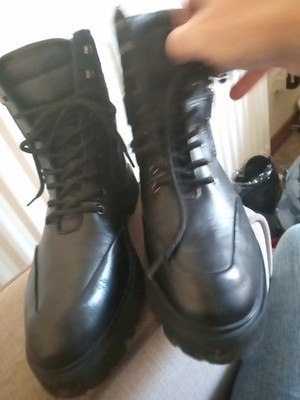 Size Black Leather Unisex Boots, Oliver SWEENEY UK