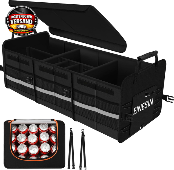 Einesin Extra GroßEr 88L Kofferraum Organizer Und 22L KüHltasche, Mit 7 FäChern,-image
