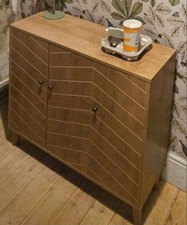 Vintage Style Side Cabinet Storage Sideboard Kitchen Cupboard 3 Doors Rustic