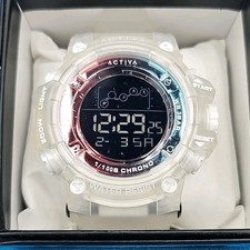 Invicta Activa Quartz Digital Chronograph Wristwatch Clear Resin Strap 30m