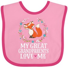 Inktastic My Great Grandparents Love Me Granddaughter Baby Bib Grandparent Girls