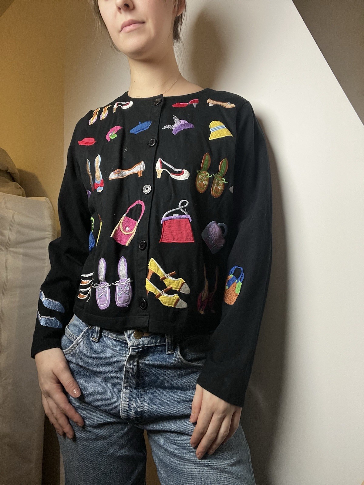 Michael Simon accessory cotton button down, Kitsc… - image 1