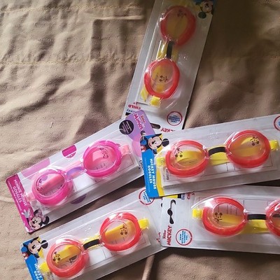 Disney Mickey Mouse Clubhouse Swimming Goggles Pink Yellow Pack of 4