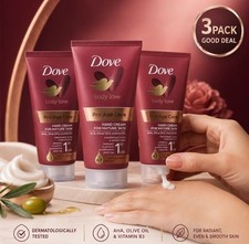 Dove Body Love Pro Age Care Hand Cream 75ml 3 Pack Bundle AHA Olive Oil Vitamin