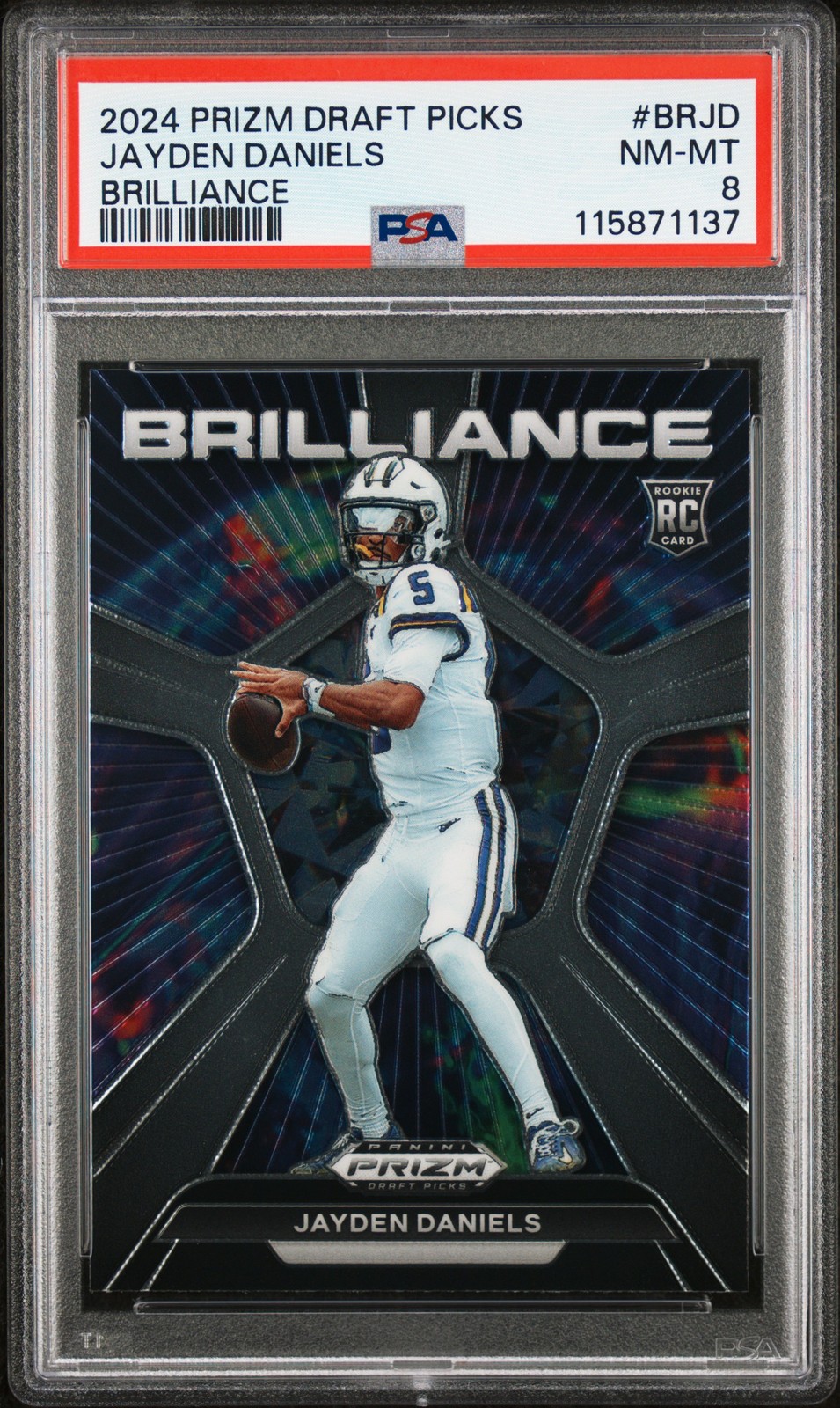 2024 PANINI PRIZM DRAFT PICKS BRILLIANCE #BRJD JAYDEN DANIELS ROOKIE RC PSA 8