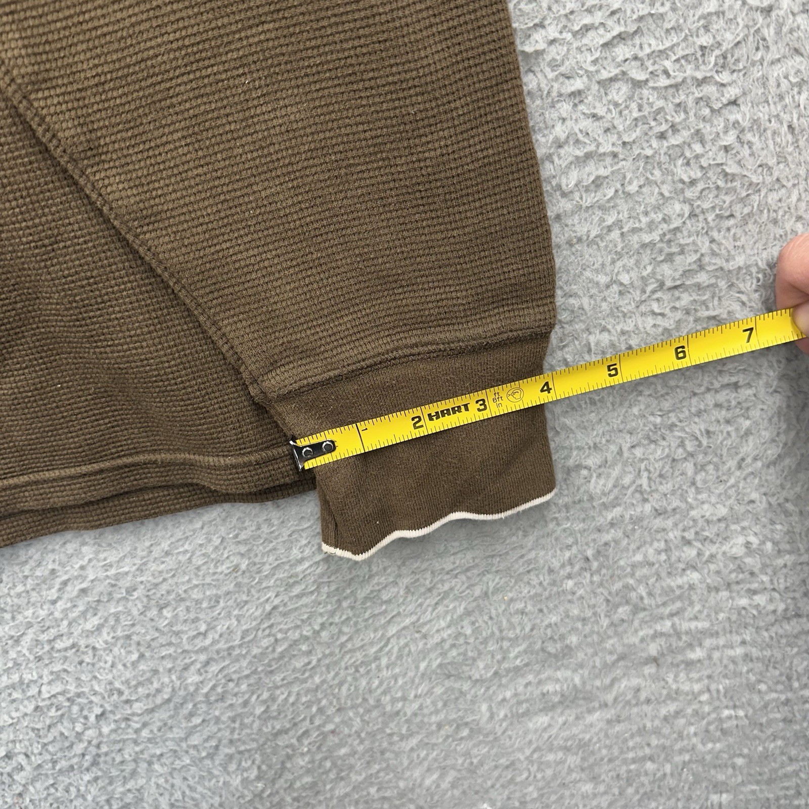 PONY Polo Ralph Lauren marrone camicia termica manica lunga pigiama waffle uomo taglia XL