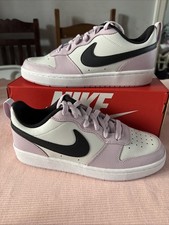 Image of Nike Court Borough Low 2 Junior Size 6 EUR 39 White/Purple/Black New Boxed