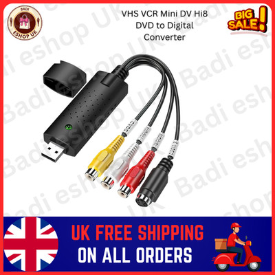 USB Video Capture Card Easy Cap VHS Videorecorder Mini DV Hi8 DVD zu Digital Konverter