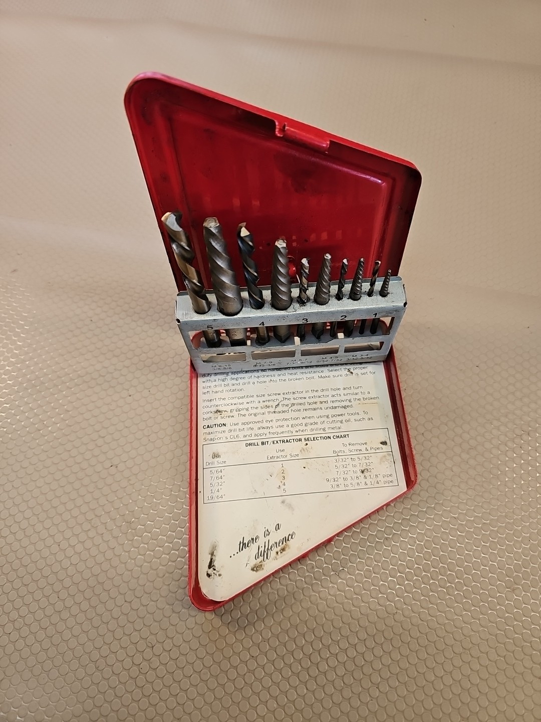 Snap On tools 10 Piece Extractor/Left Hand Drill Bit Set