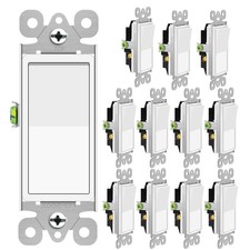 3-Way Decor Light Switch 15Amp 120/277 Volt AC Decora Rocker Paddle Wall 12PCS