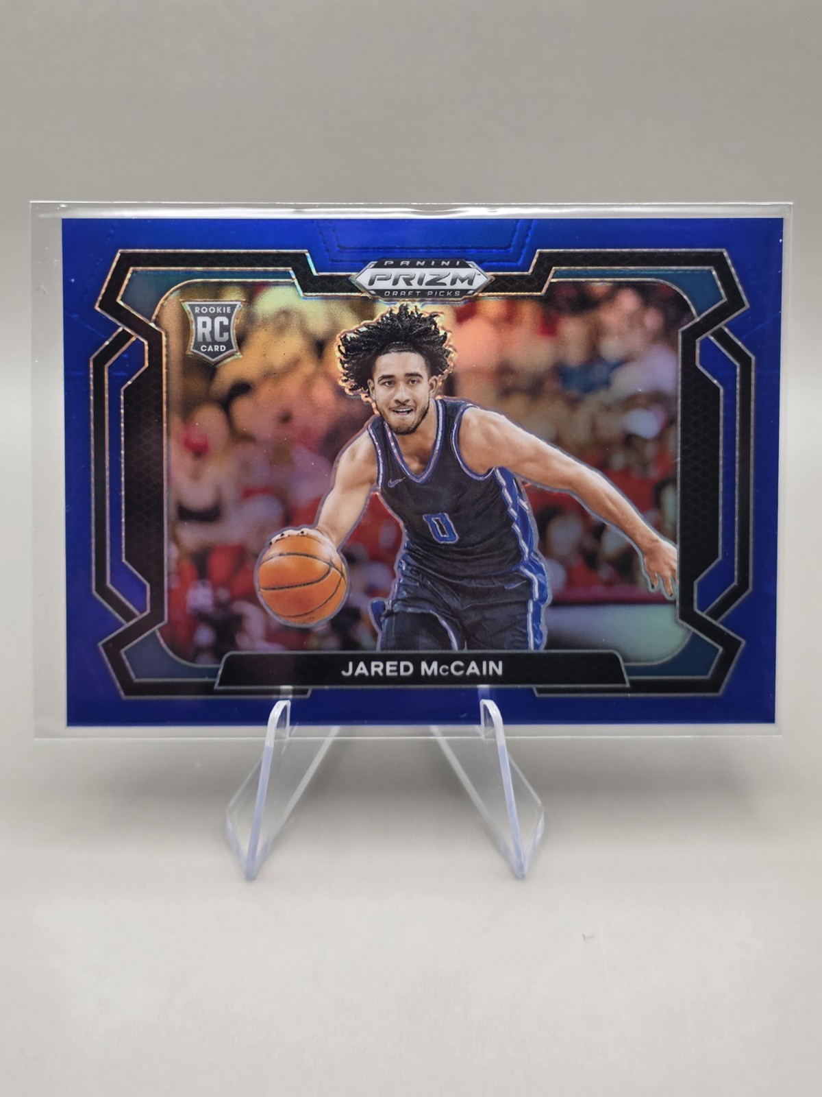 Jared McCain 2024 Panini Prizm Draft Picks RC Variation Blue SP 195/199 #35 Duke