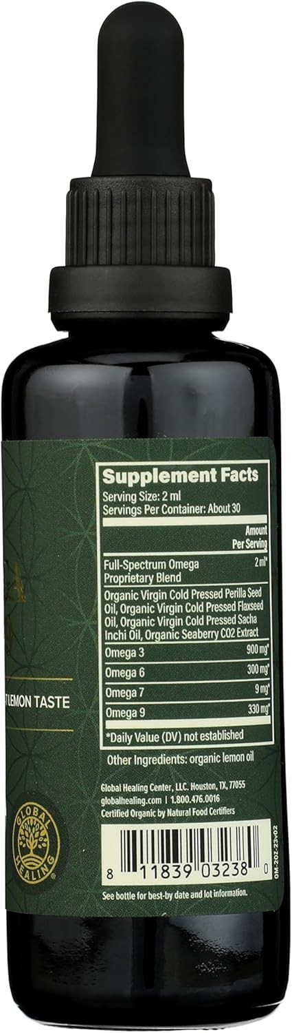 Omega 3‑6‑9‑7 Vegan Supplement – Organic Fish Oil Alternative w/ Flax & Seaberry