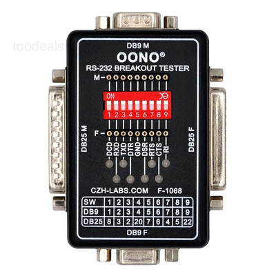 RS232 Breakout Tester LED Monitor Module, DB9M/F x DB25M/F [BLACK] or [WHITE]