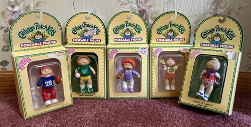 Vintage Lot 5 Cabbage Patch Kids Poseable Figures Second Edition 1984 In Boxes