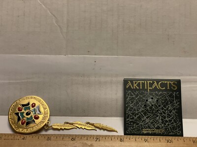 Vintage Jonette Jewelry (JJ) Artifacts Gold Tone Brooch Pin Navajo Style