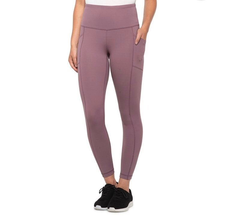 Yogalicious M Leggings w Pockets Mauve Color Light Purple Dark Pink  Athletic