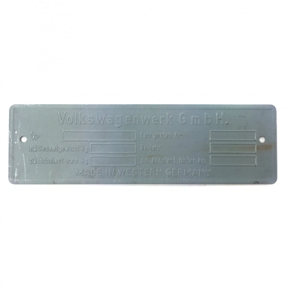 1949 - 1964 VW Volkswagen Early Metal VIN Name Plate fits Ghia Bug Bus Beetle - Image 3 of 4