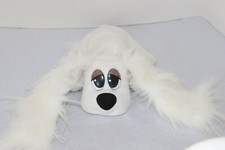 Vintage 1995 Pound Puppies 10  Plush Stuffed Animal White Puppy Dog Fuzzy Ears