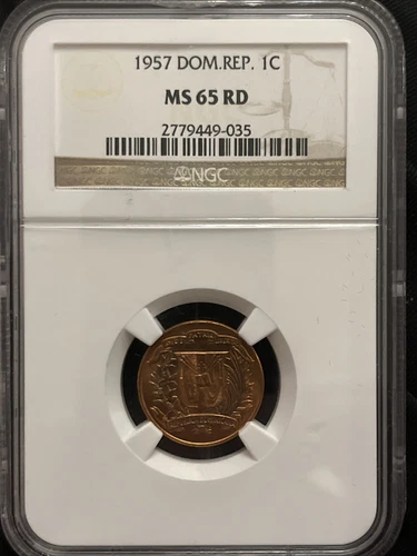 Dominican Republic 1957 Centavo NGC MS 65 RED  J2