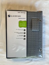 Cortina de Ducha Glacier Bay Premium Peso Tela Poliéster, 70 x 72, Gris