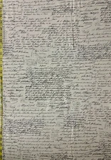 Old Script Michael Miller Fabric writing literature cursive feather quill pen