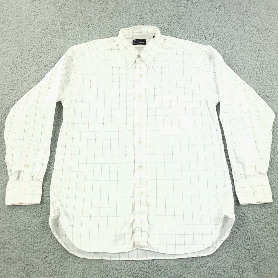 Camisa Gitman Bros Para Hombres 16 Marfil Norman Stockton Negocios Oficina Informal EE. UU. Foto 3 de 4