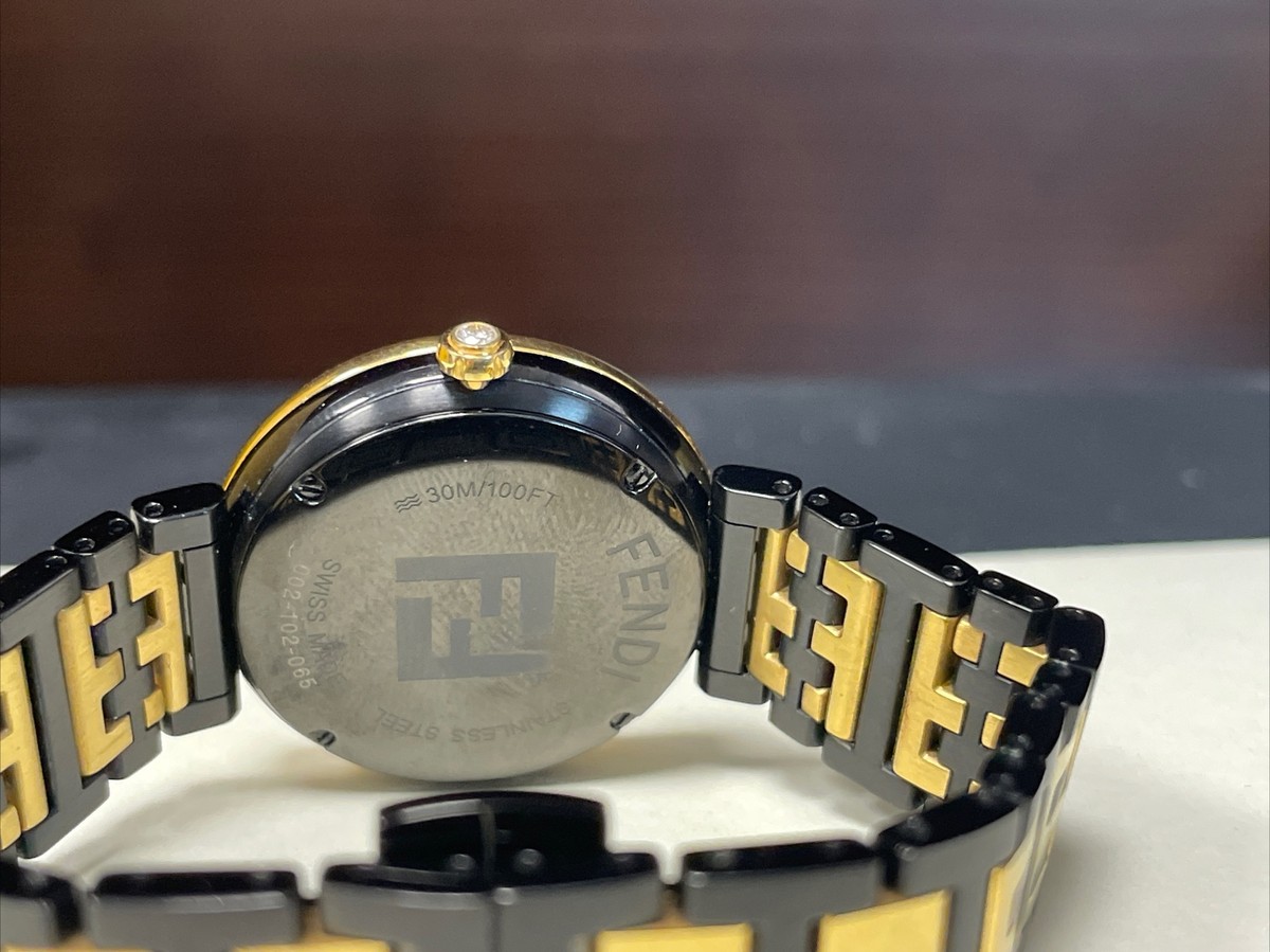 Forever Fendi 29mm Watch with FF Logo Bracelet, Black MOP Forever Fendi 29mm Watch with FF Logo Bracelet, Black MOP