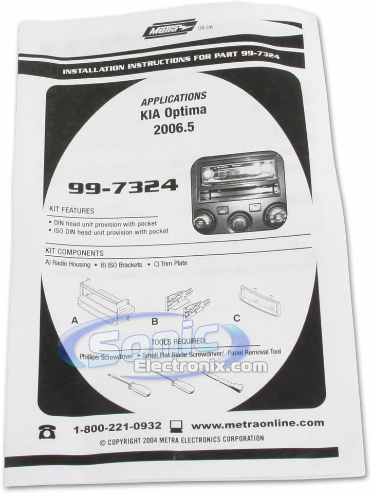 Kit de tablero de instalación DIN única Metra 99-7324 con bolsillo para Kia Optima 2006-2008 Foto 2 de 3