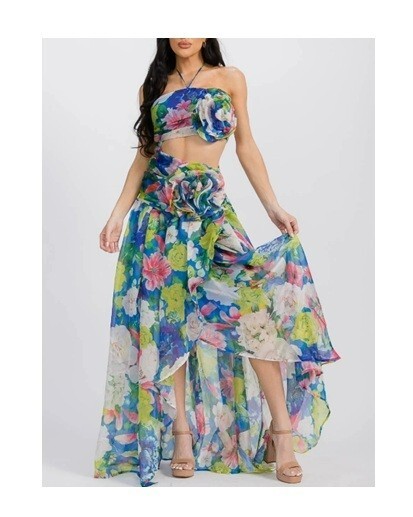 Dress, Maxi, Floral, Halter, New with Tags, Lined, Free Shipping Over $34.00