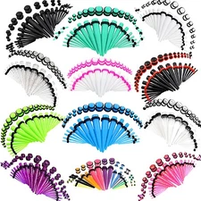 Ear Stretching Kit 24-36PCS 14G-00G Ear Gauges Expander Set Acrylic Tapers Plugs