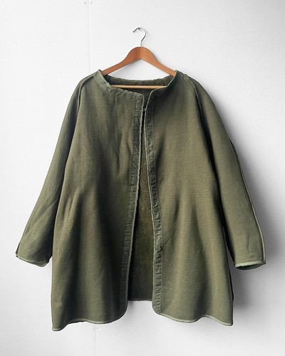 Vintage Fur Liner Military Jacket - Dutch - Olive Green - Meduim/Large