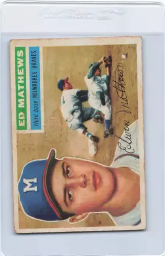 1956 Topps #107 Eddie Mathews Braves VG *DA-C1097
