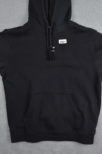 Vintage Adidas Hoodie Mens Small Black Skater Center Trefoil - Picture 4 of 19
