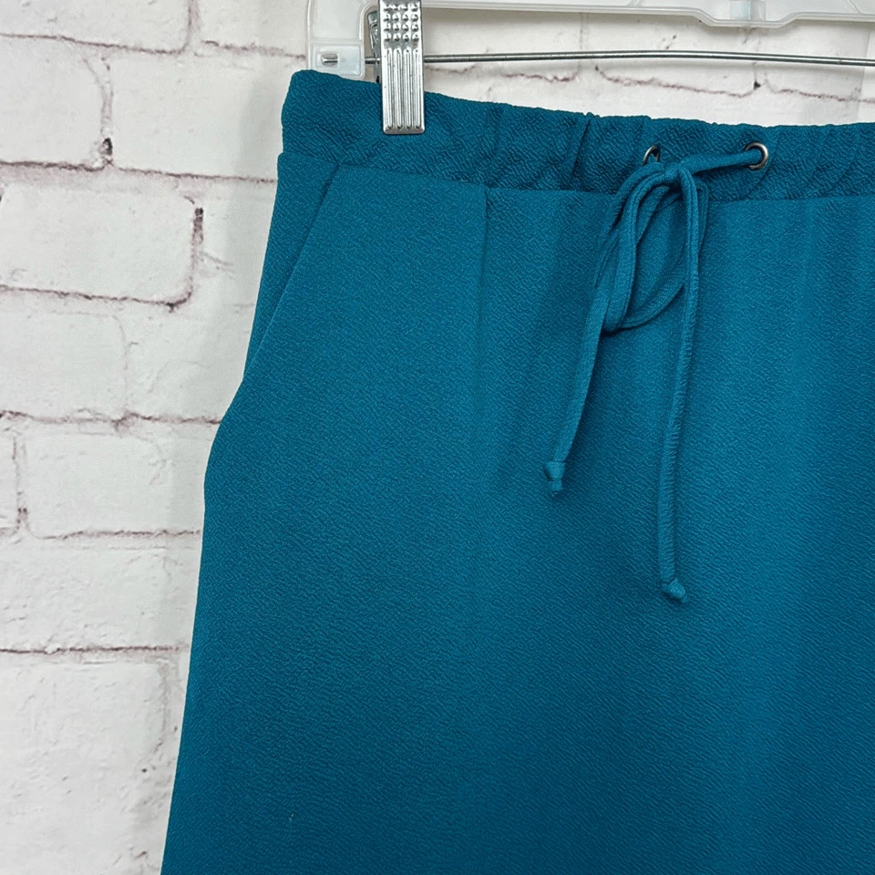 Falda Gilli para mujer grande L lápiz recto tirar elástico cordón azul verde azulado Foto 2 de 4