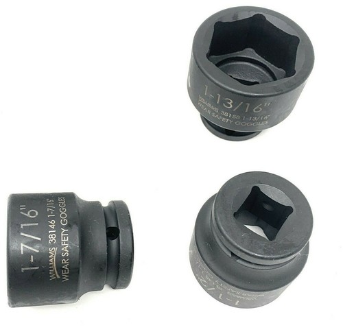Williams Tools 3/4" Dr. 3 piezas. "Tomas de impacto grande de 6 puntos 1-7/16; 1-1/2; 1-13/16" - Imagen 2 de 2
