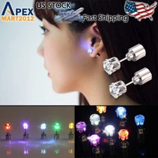 1/3/5Pairs Colors Changing LED Light Up Earrings Ear Studs Flash Halloween Decor
