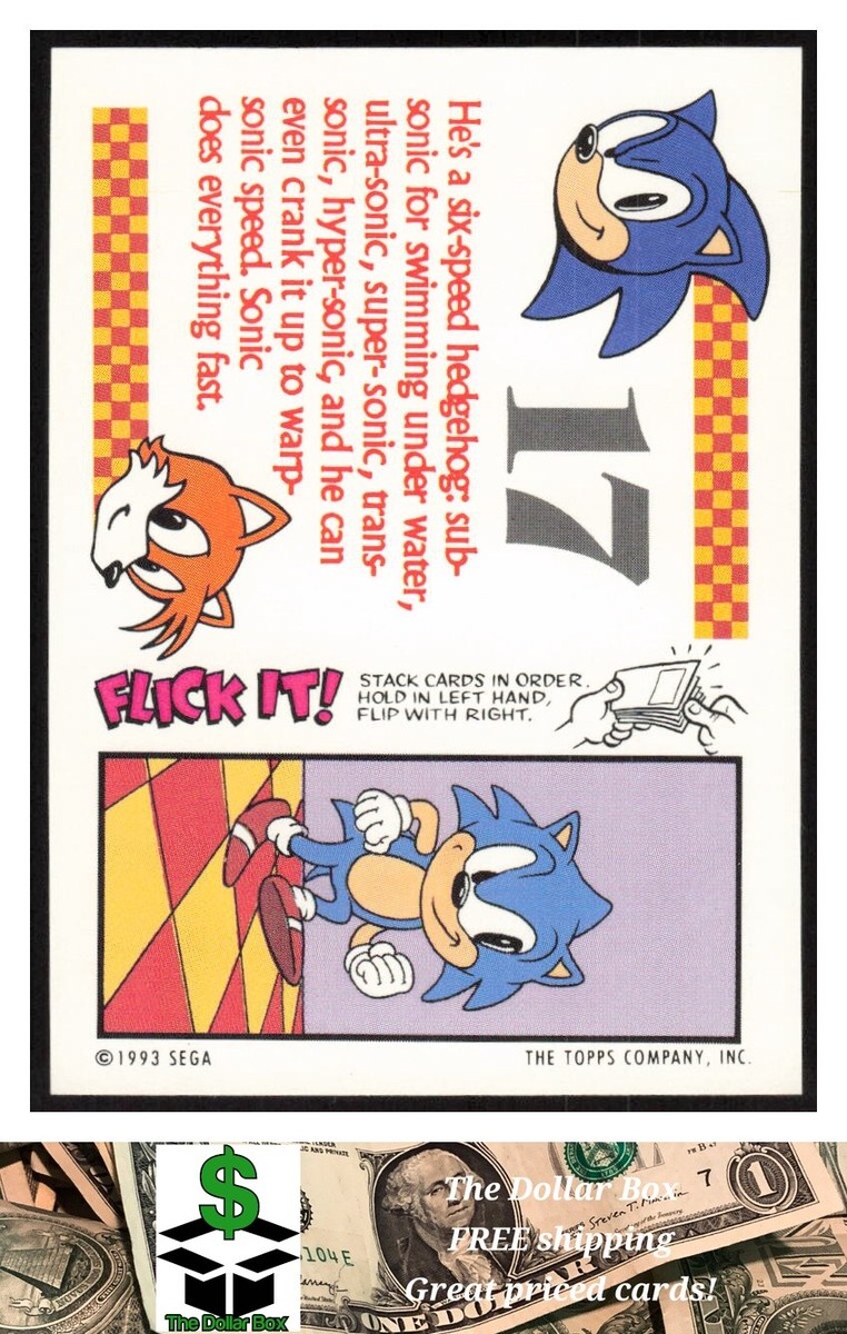 1993 Topps Sonic the Hedgehog STICKER #17 Sonic Hedgehog - | eBay