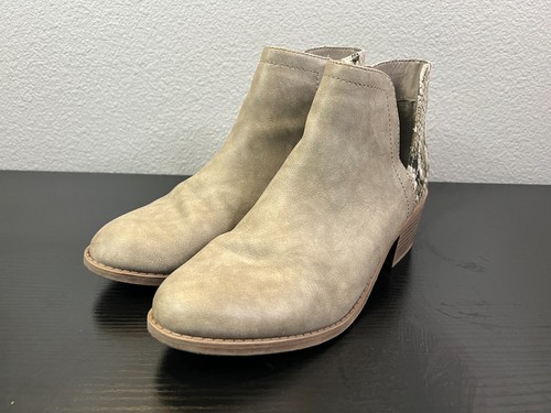 Botines Steve Madden Luna para mujer talla 7 gris topo beige piel de serpiente - Imagen 6 de 11