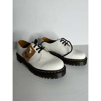 Doc Dr. Martens 3-Eye Bex Oxford Shoes Lug Heel White Leather EU