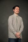 1960s White Long Sleeve Button Up w Green and Red Designs - Medium — photo 4