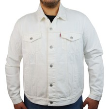 Chaqueta de camionero de mezclilla para hombre Levis color blanco 723340292