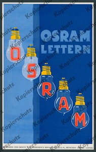 Orig Farb Reklame Osram Gluhbirne Licht Elektrotechnik Berlin Messe Leipzig 1924 Ebay