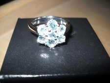 GENUINE BLUE TOPAZ AND .925 STERLING SILVER RING