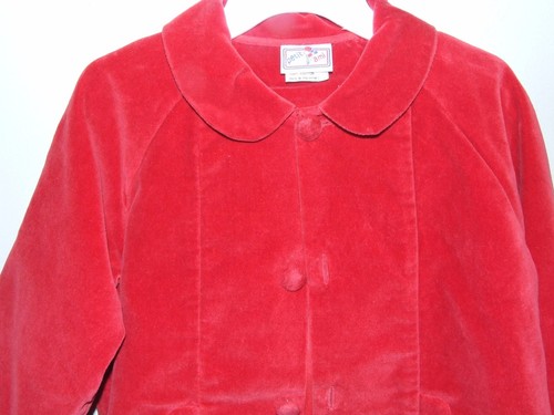 Petit Ami 24m Red Dressy Coat Hat Warm Velveteen Collar Fully Lined Boutique Jac - Picture 2 of 4