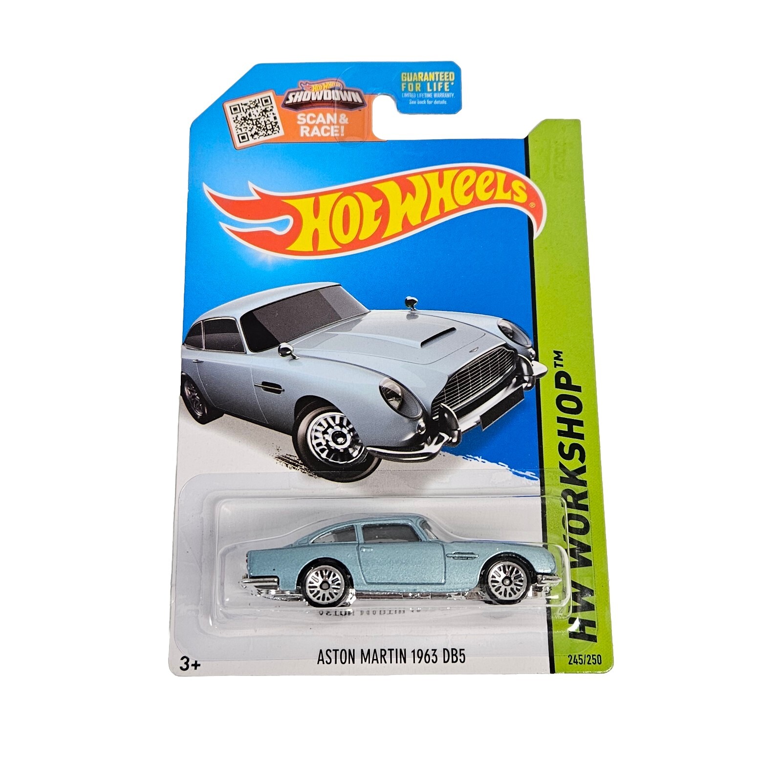 ASTON MARTIN 1963 DB5 #245 blue- HW Workshop Then and Now-  2015 Hot Wheels (A7)