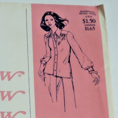 Vintage Stretch & Sew #770 Ladies Work Blouse B: 28-42 Pattern FF Uncut